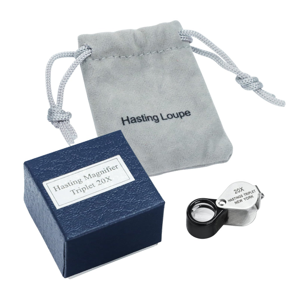 GEM-395 20x Magnification Mini Jewelry Loupe High-quality Hasting Loupe with Optical Glass Triplet Lens Stainless Steel