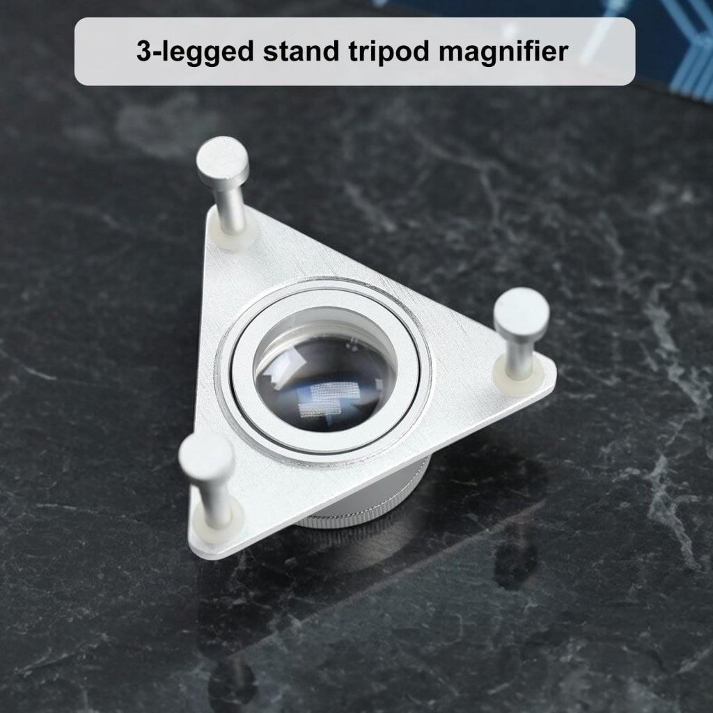 GEM-539 10X Jewelers Tripod Eye Loupe Magnifier Bench/Table Magnifying Glass Triplet Lens Magnification for Gemstone