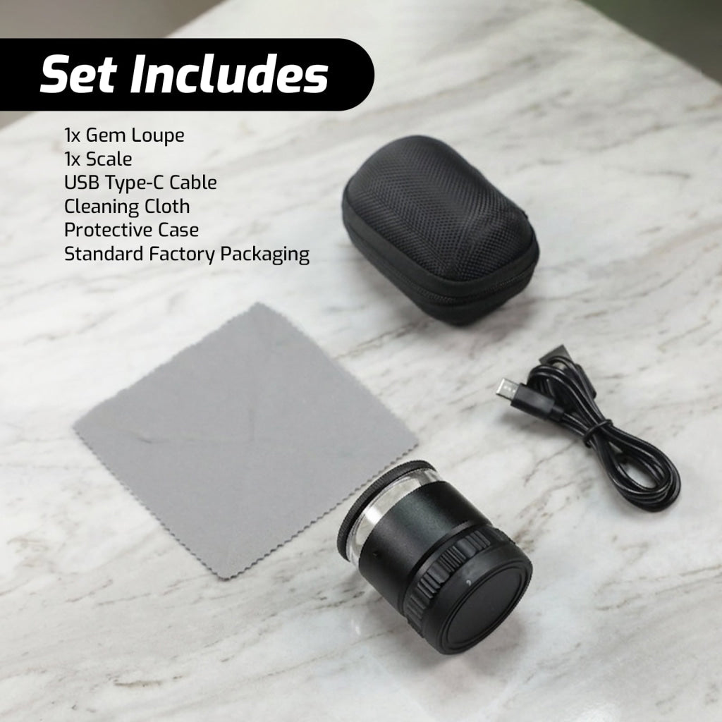 GEM-552 10X Magnification Loupe 5 White and 5 UV LEDs Rechargeable Scale Loop with Metal Body Detachable Glass Reticle