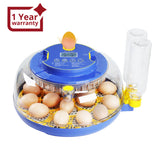 INC-501 Egg Incubator with Automatic Egg Turning Temperature Control Candler Humidity Display 8~18 Eggs Chicken Embryo
