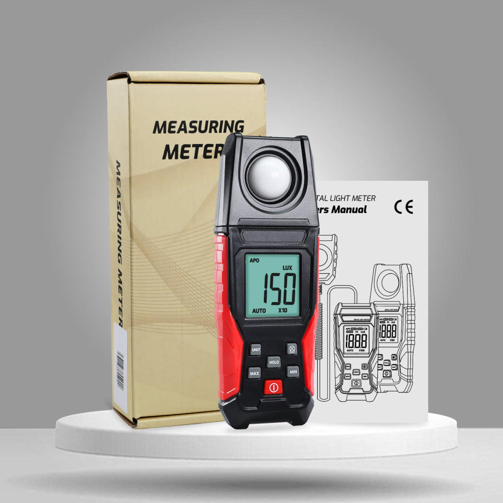 LUX-484 Lux Light Meter for Visible Brightness Measurement with 0.1~200000LUX / 0.01~20000FC Range Ideal for Warehouses