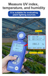Portable Spectral Illuminance Meter Light Lux Tester with Spectral Sensor Measuring CRI CCT Blue Light UV Index