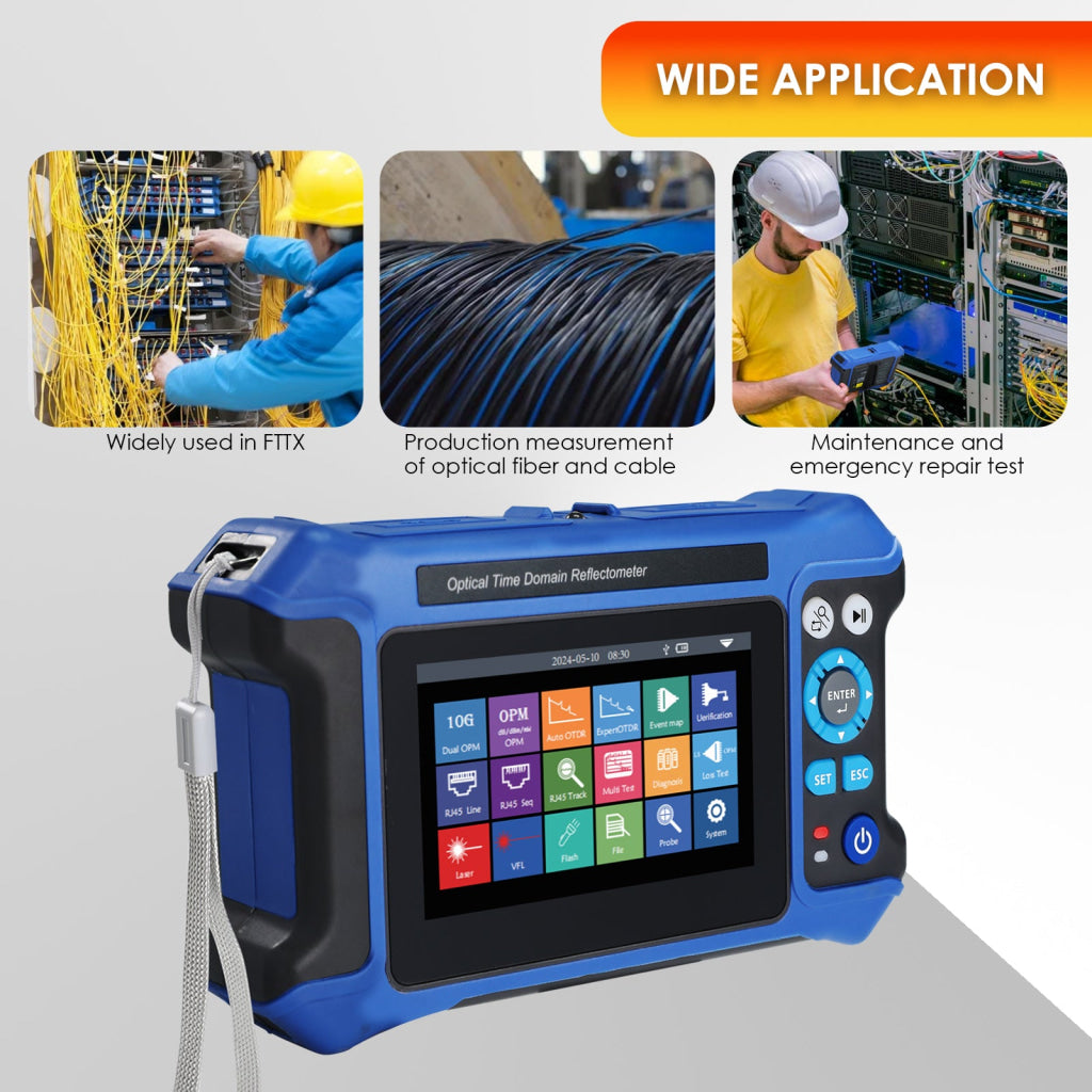 Mini Pro Series OTDR: Compact and Multifunctional Fiber Optic Tester OPM LS VFL RJ45 Cable Tracking for FTTX Network