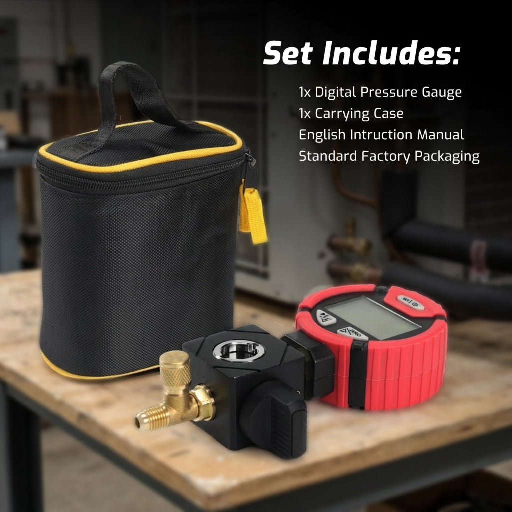 MNG-550H Digital High-Pressure Single Refrigerant Manifold Gauge with Leak Test Function and Control Valve -14.5-800