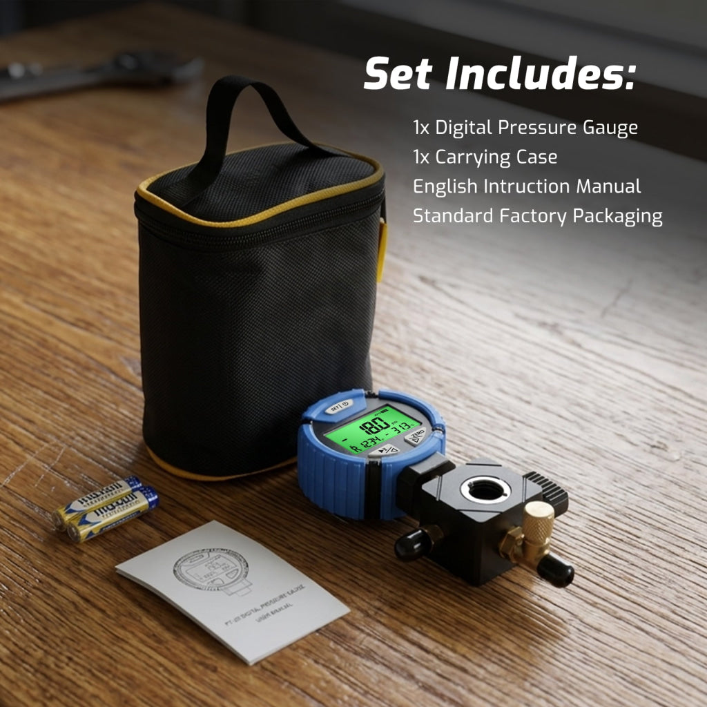 MNG-550L Digital Low-Pressure Single Refrigerant Manifold Gauge with Leak Test Function and Control Valve -14.5~800psi