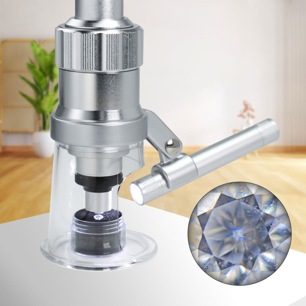 MSC-454 Magnification Microscope 100X LED Lightning Scale Loupe Compact Portable High Magnifying Glass Geology