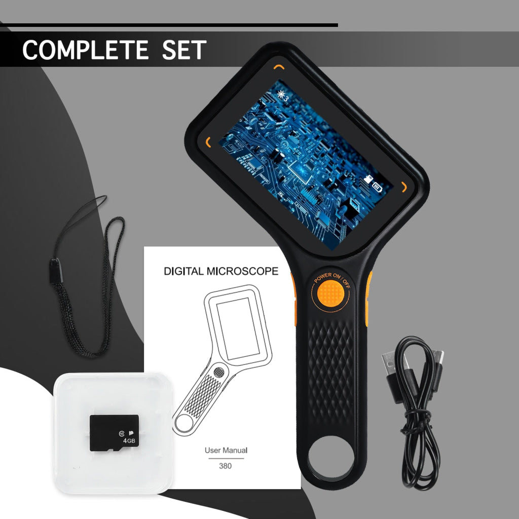 MSC-520 500X Digital Microscope with 3.0’’ IPS Screen Autofocus 64GB TF Card Support Photo and Video with 8 LED Lights