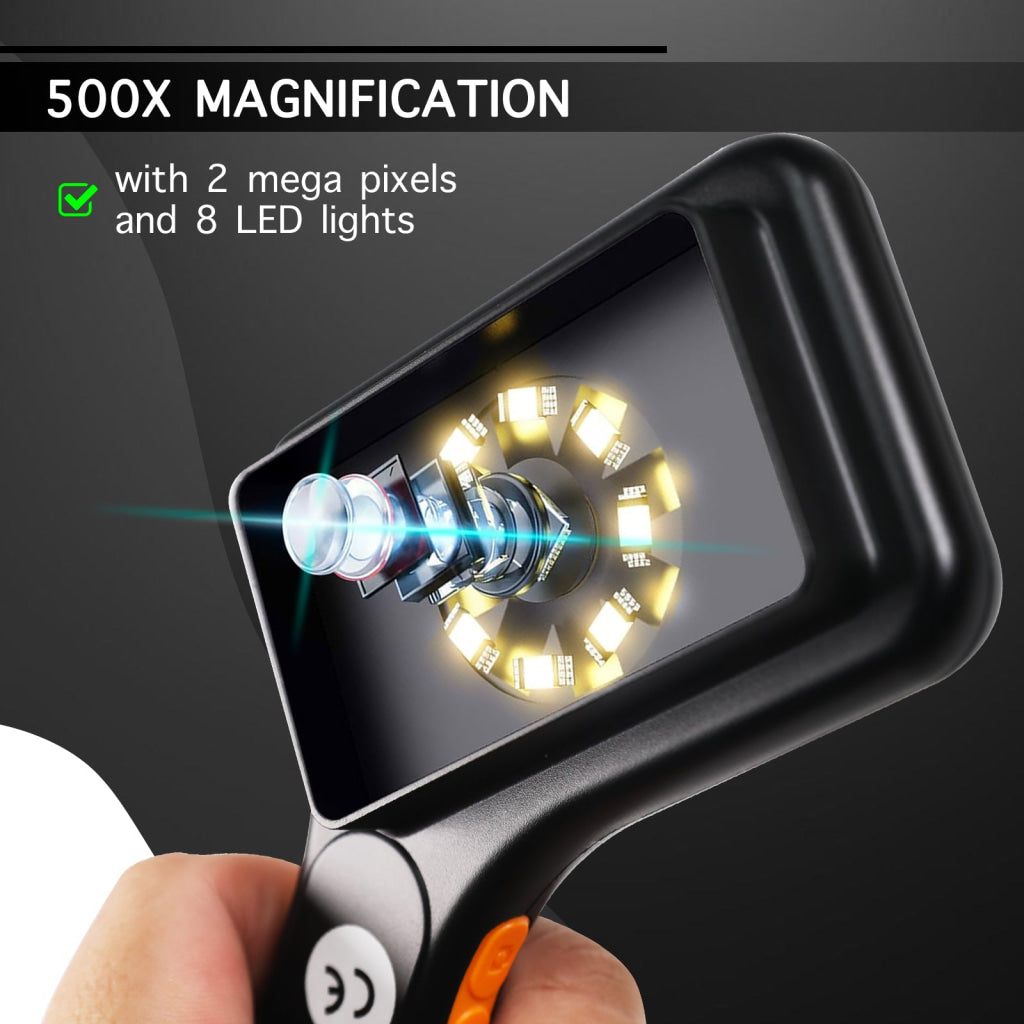 MSC-520 500X Digital Microscope with 3.0’’ IPS Screen Autofocus 64GB TF Card Support Photo and Video with 8 LED Lights