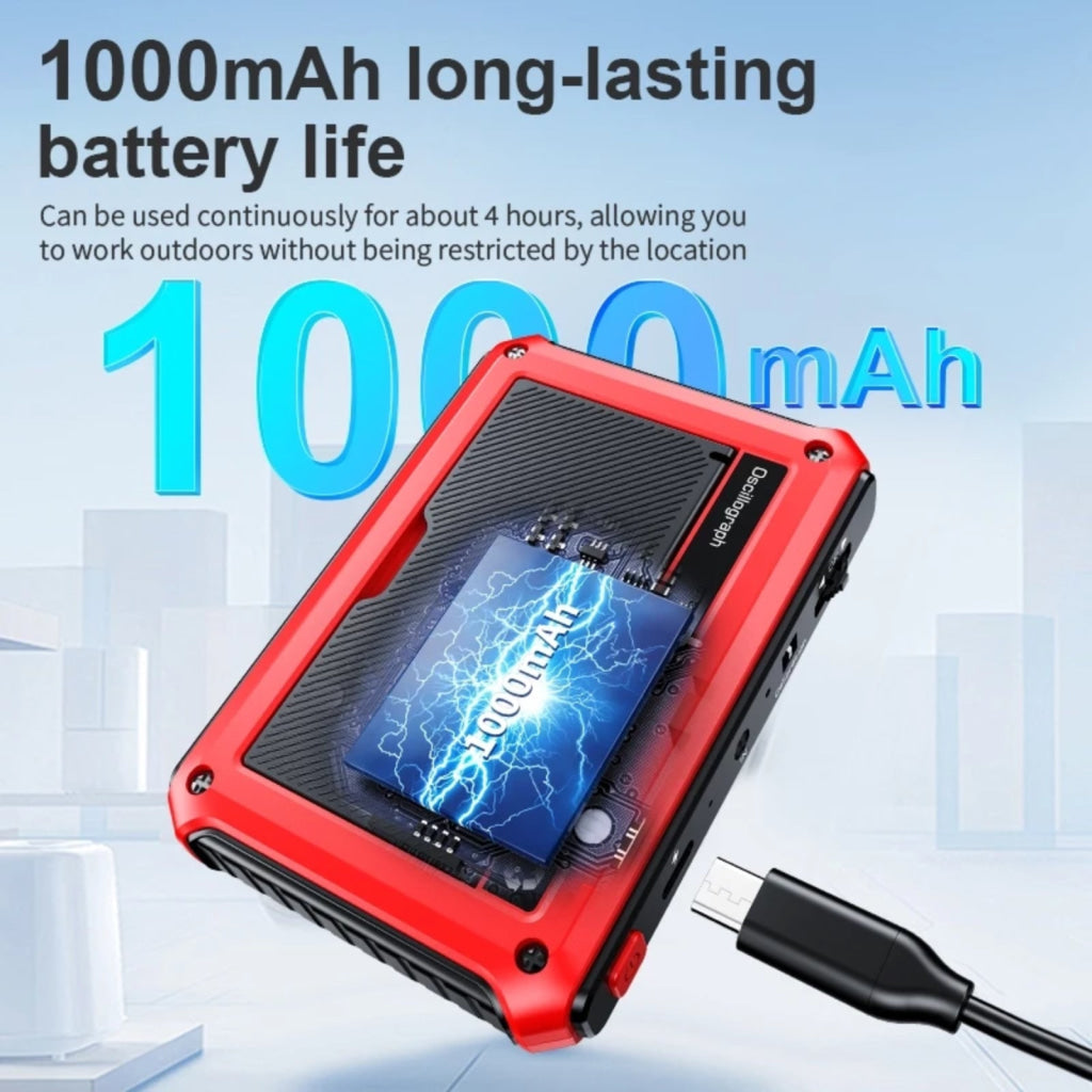 MUL 498 Portable Handheld Digital Oscilloscope Voltage Frequency Rise Time Duty Cycle for Professional and DIY Analysis