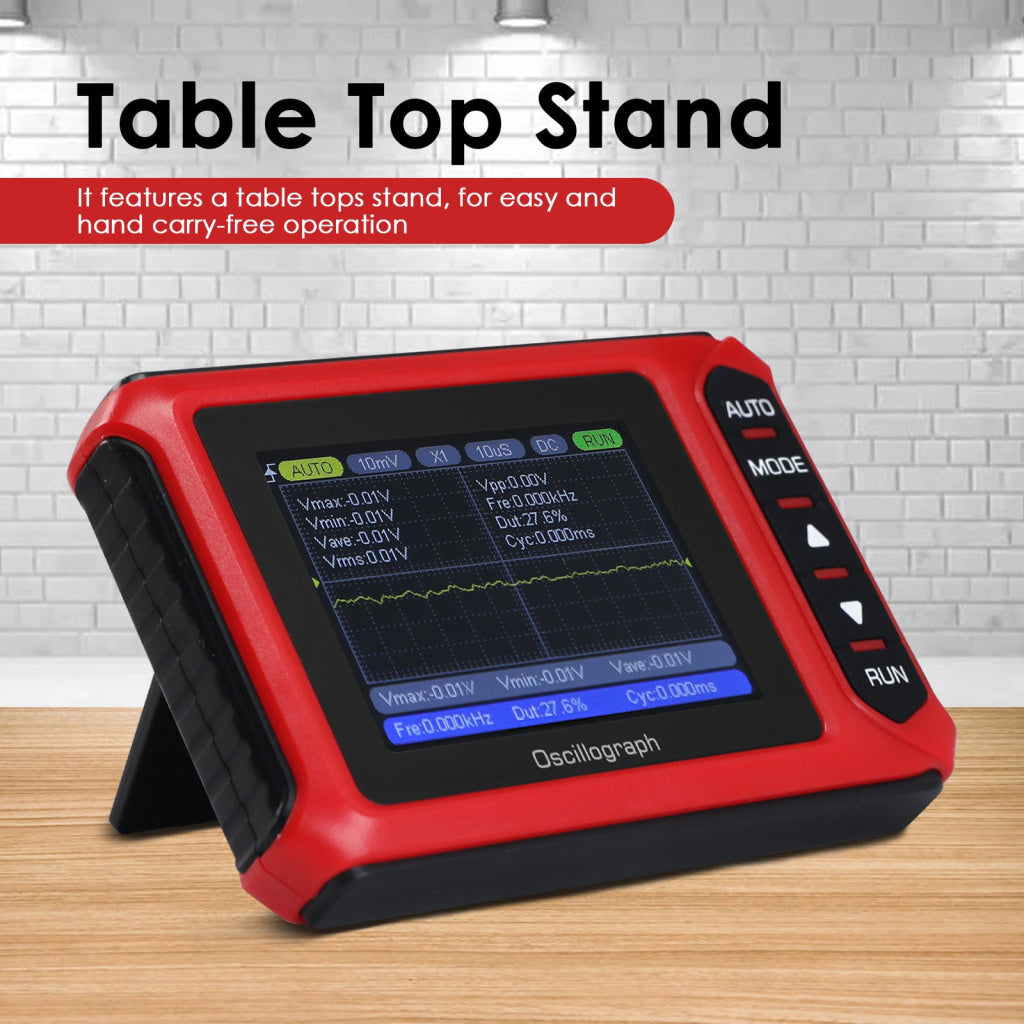 MUL 498 Portable Handheld Digital Oscilloscope Voltage Frequency Rise Time Duty Cycle for Professional and DIY Analysis