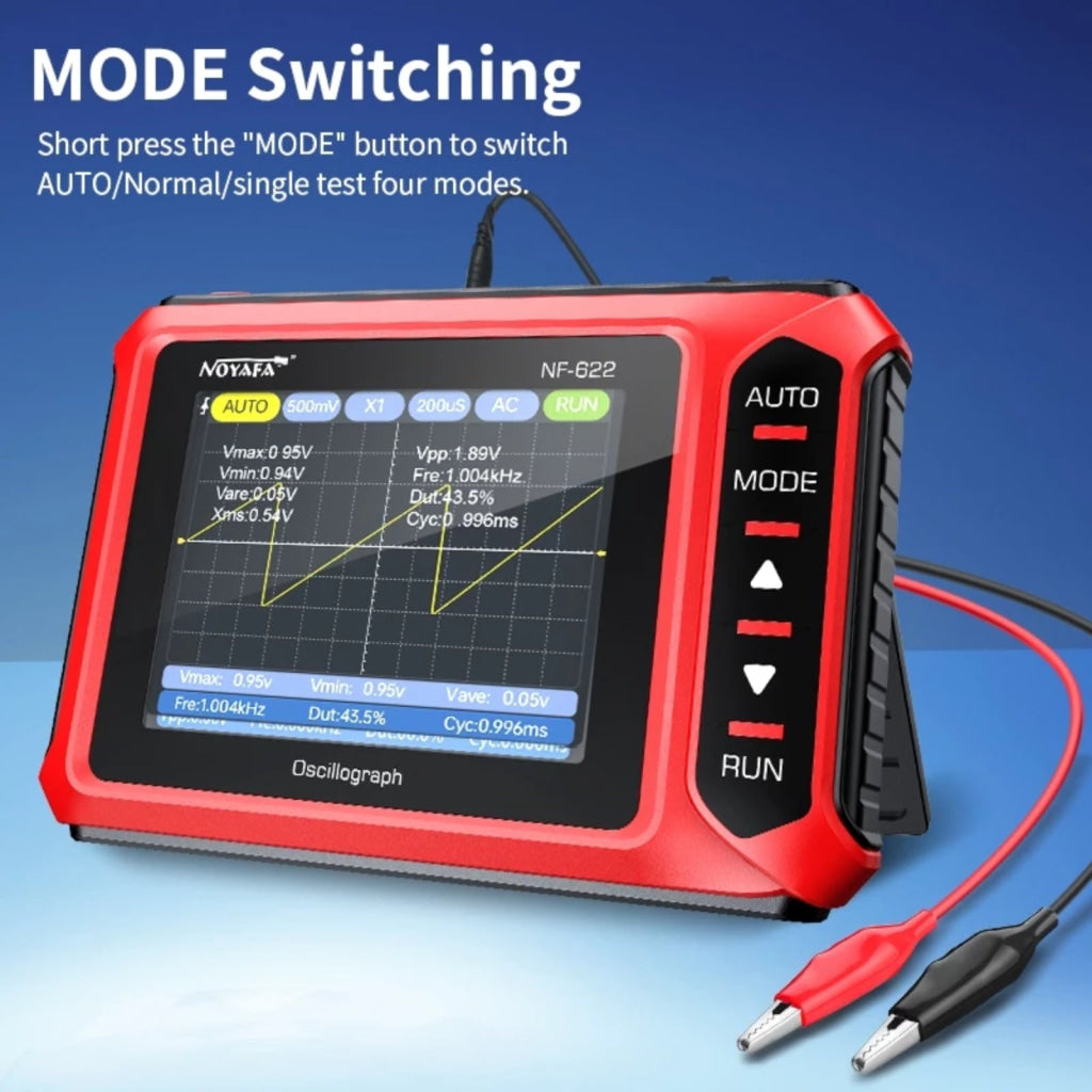 MUL 498 Portable Handheld Digital Oscilloscope Voltage Frequency Rise Time Duty Cycle for Professional and DIY Analysis