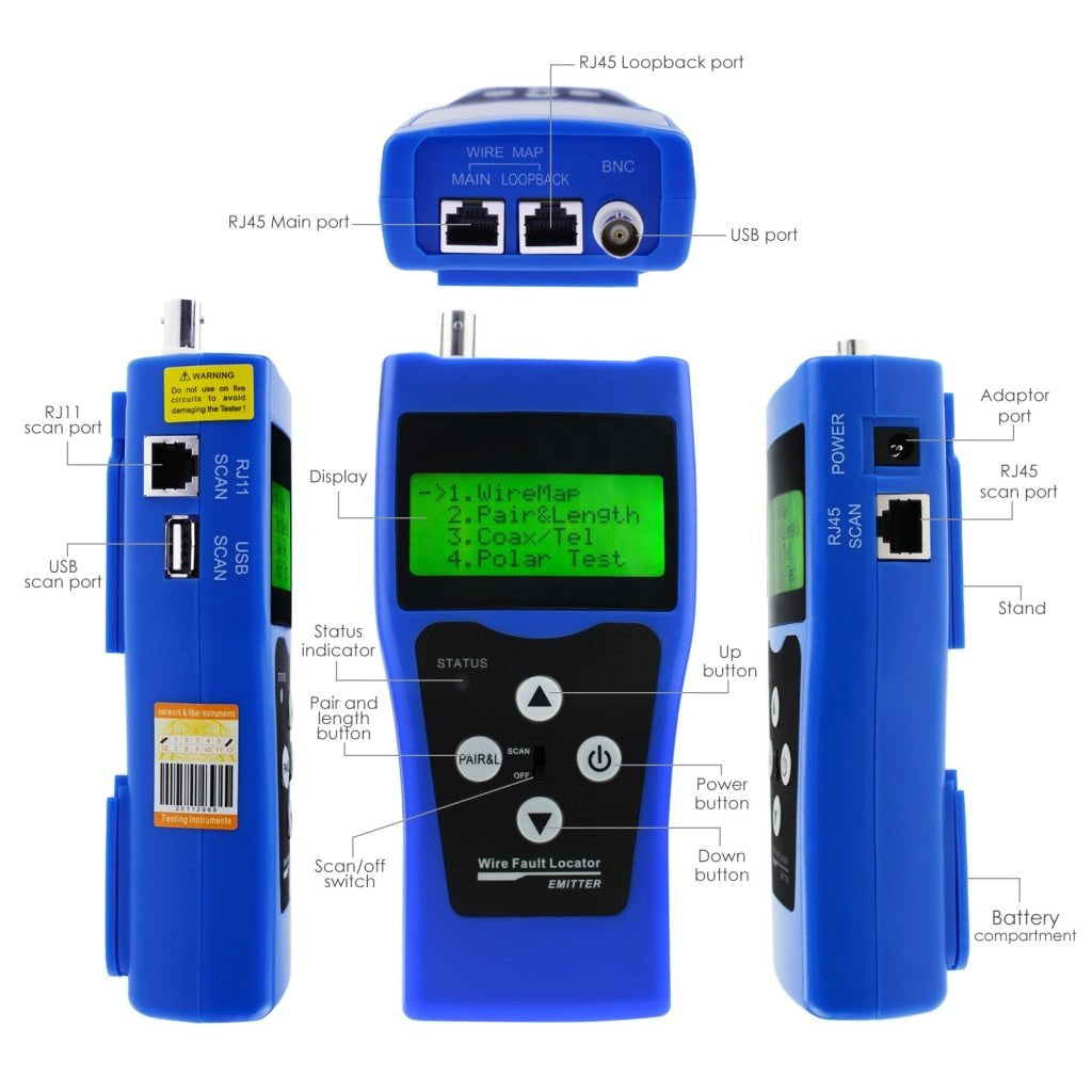 N03NF - 388B N03NF - 388B Multipurpose Network LAN Cable Tester w/ 8 far - end test jacks - Gain Express