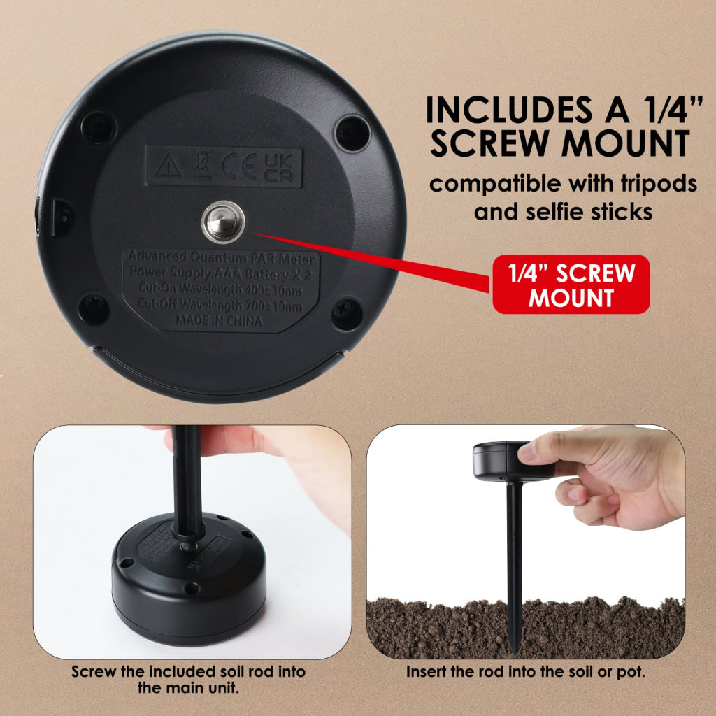 PAR-499 Digital PAR DLI Meter Datalogger Plant Light Meter for Growers Measures PAR & Daily Light Integral (400-700nm)
