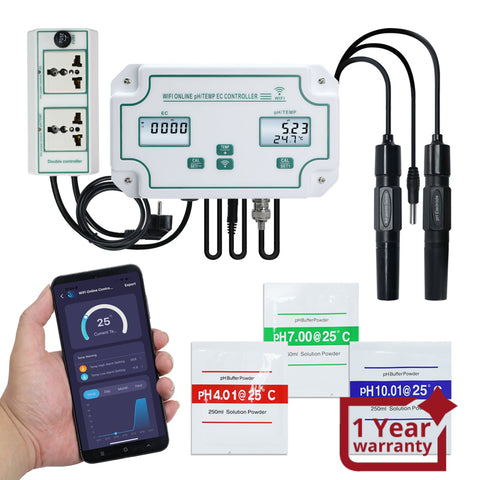 PHC-493 PH / EC /Temp Meter Smart Acidity & Conductivity Range Controller Monitoring and Dosing in Water pH Meter