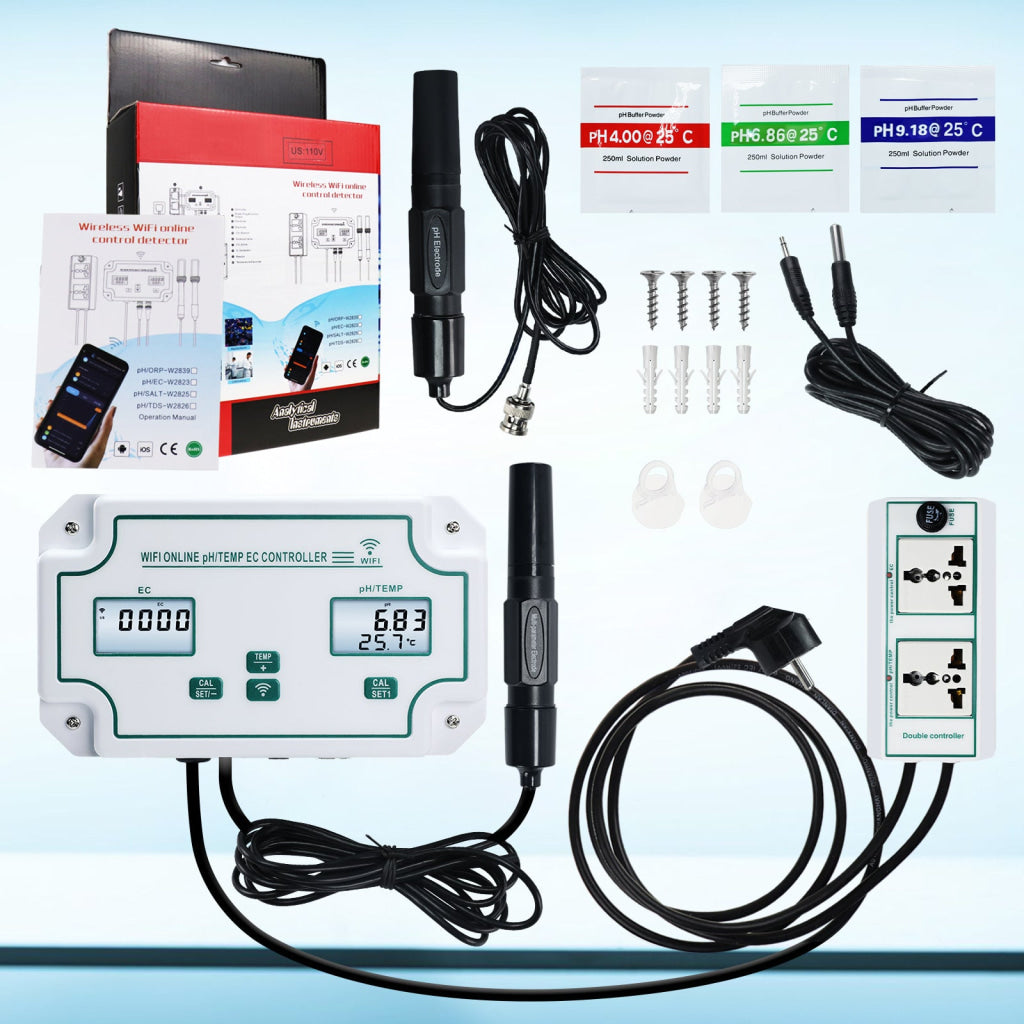 PHC-493 PH / EC /Temp Meter Smart Acidity & Conductivity Range Controller Monitoring and Dosing in Water pH Meter