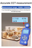 Portable Spectral Illuminance Meter Light Lux Tester with Spectral Sensor Measuring CRI CCT Blue Light UV Index