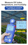 Portable Spectral Illuminance Meter Light Lux Tester with Spectral Sensor Measuring CRI CCT Blue Light UV Index