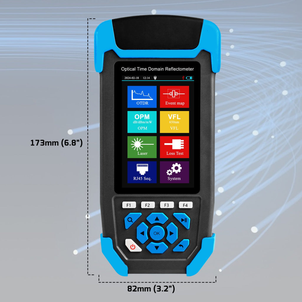 Professional 8-in-1 Fiber Optic Tester Multifunctional OTDR for FTTx and Network Maintenance 3.5-inch Display Screen