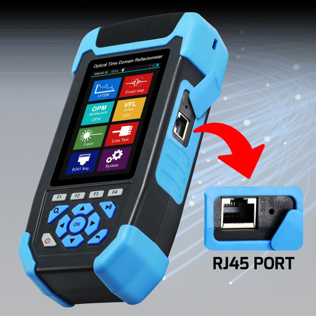 Professional 8-in-1 Fiber Optic Tester Multifunctional OTDR for FTTx and Network Maintenance 3.5-inch Display Screen