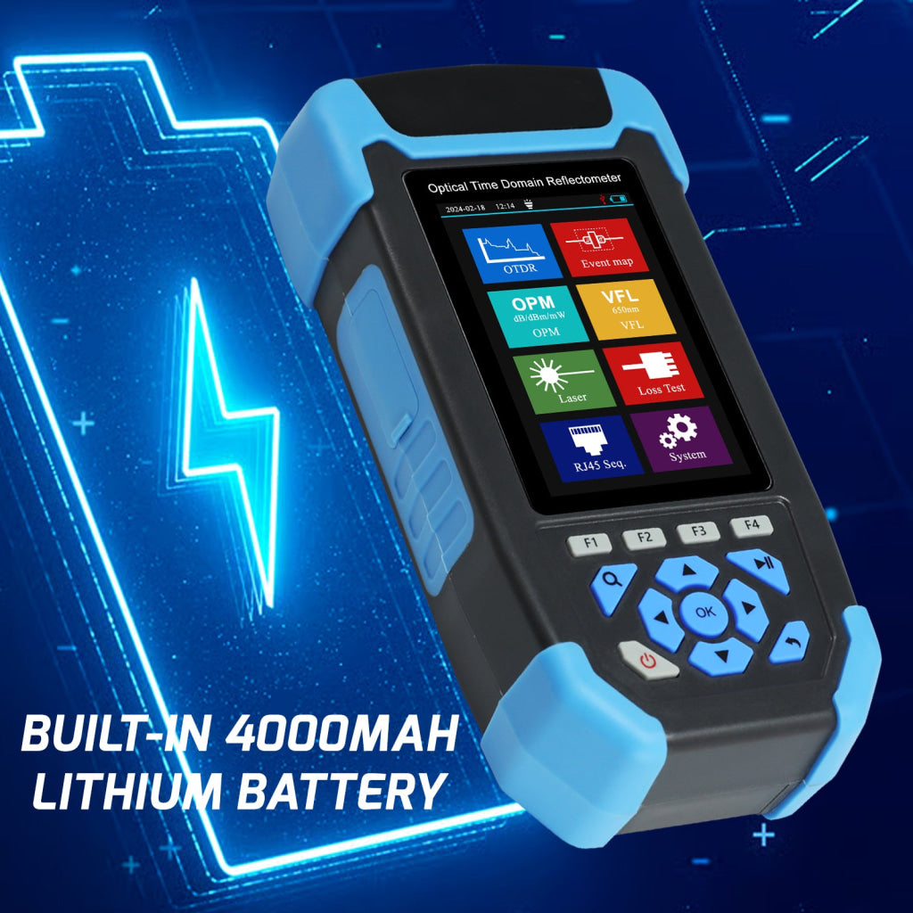 Professional 8-in-1 Fiber Optic Tester Multifunctional OTDR for FTTx and Network Maintenance 3.5-inch Display Screen