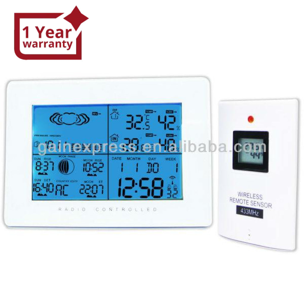 R01Aok-5019 Weather Station Dcf77 Rcc Indoor Outdoor Thermometer Rh