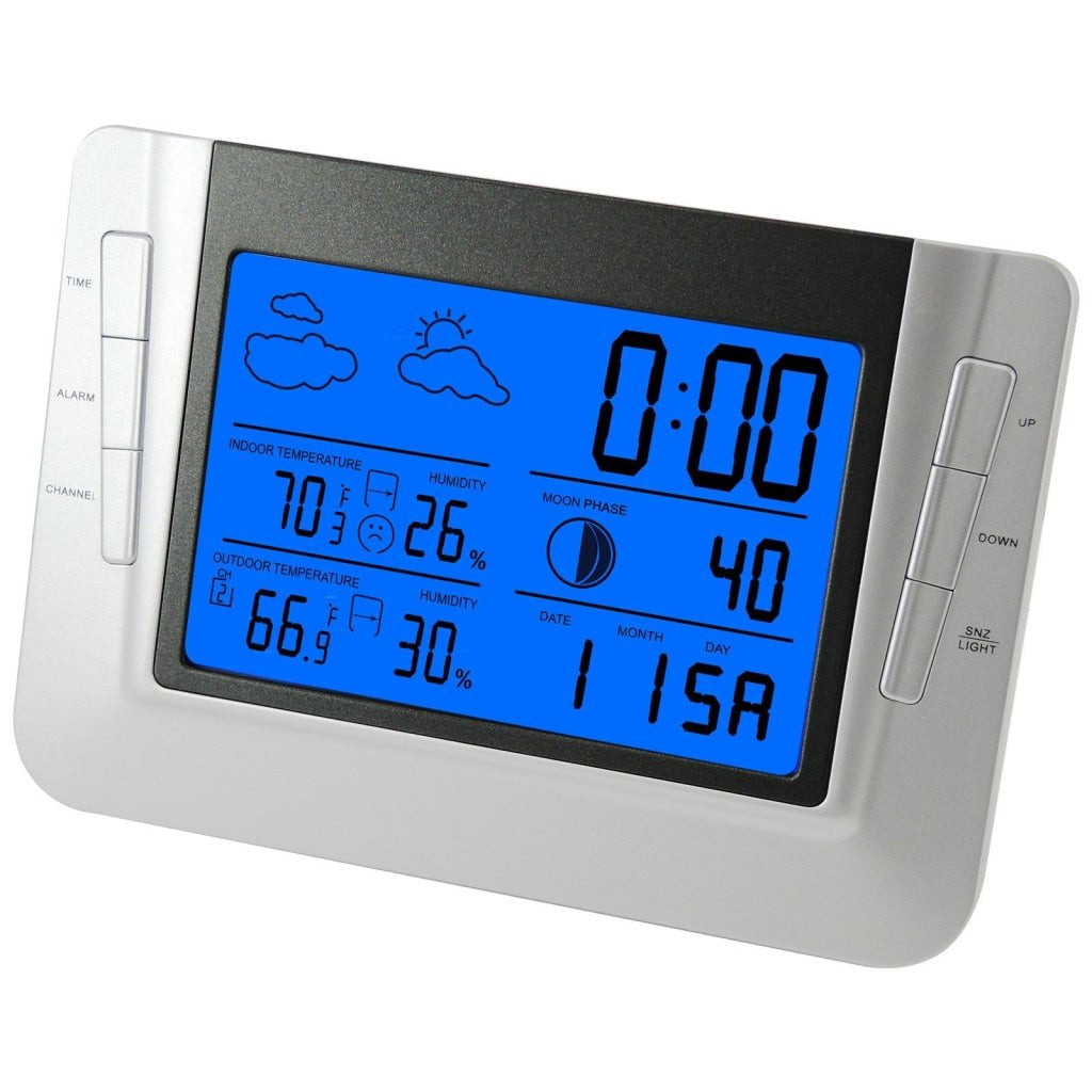 S08608B_1S Digital Wireless Indoor/Outdoor Weather Station Temperature Humidity RCC Clock - Gain Express