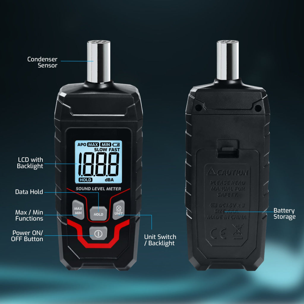 SLM-547 Sound Level Meter 30~130dB Decibel Meter Sound Noise Detector 0.1dB Resolution High Precision SPL Tester