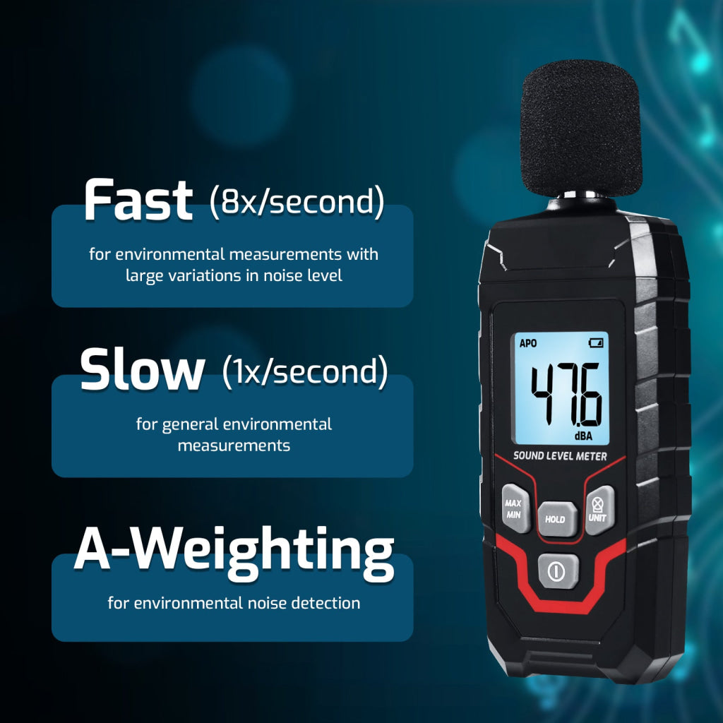SLM-547 Sound Level Meter 30~130dB Decibel Meter Sound Noise Detector 0.1dB Resolution High Precision SPL Tester