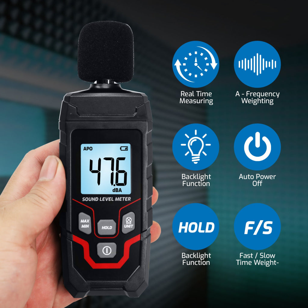 SLM-547 Sound Level Meter 30~130dB Decibel Meter Sound Noise Detector 0.1dB Resolution High Precision SPL Tester