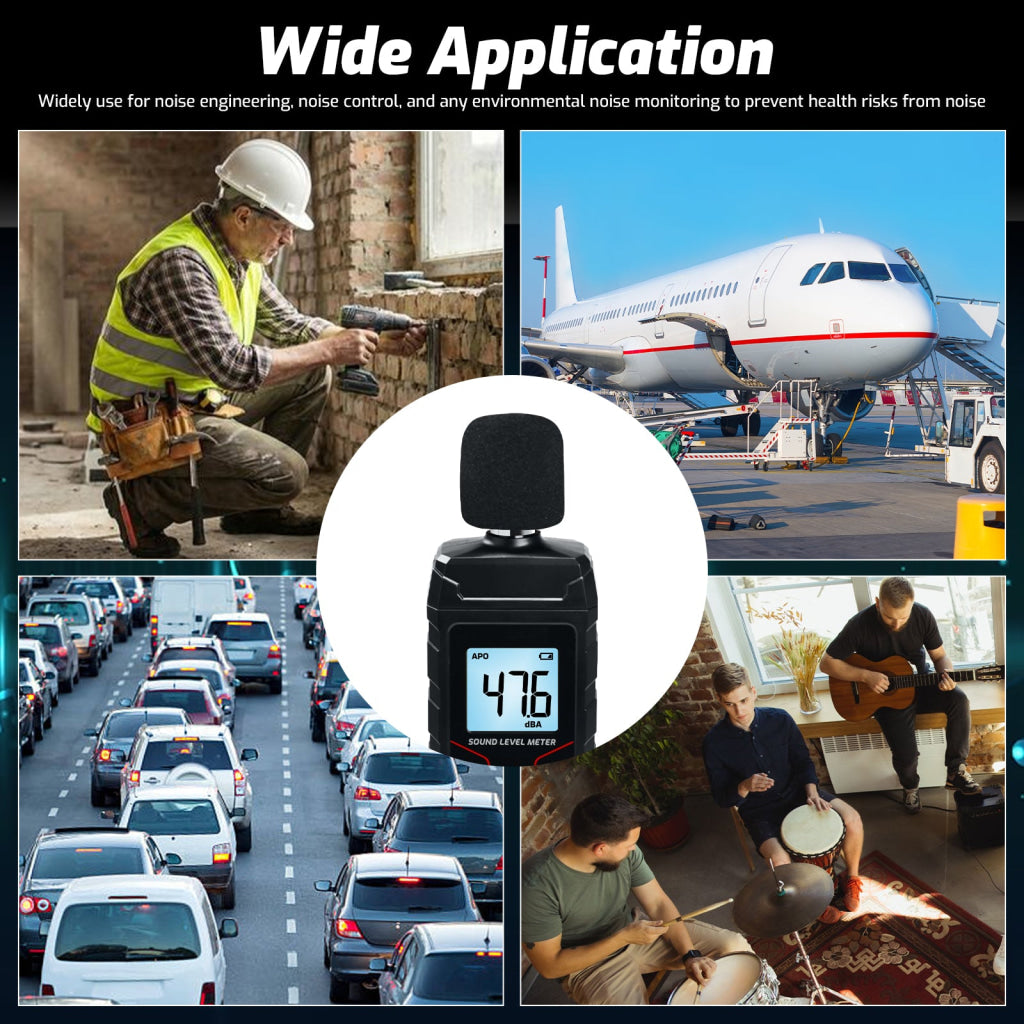 SLM-547 Sound Level Meter 30~130dB Decibel Meter Sound Noise Detector 0.1dB Resolution High Precision SPL Tester