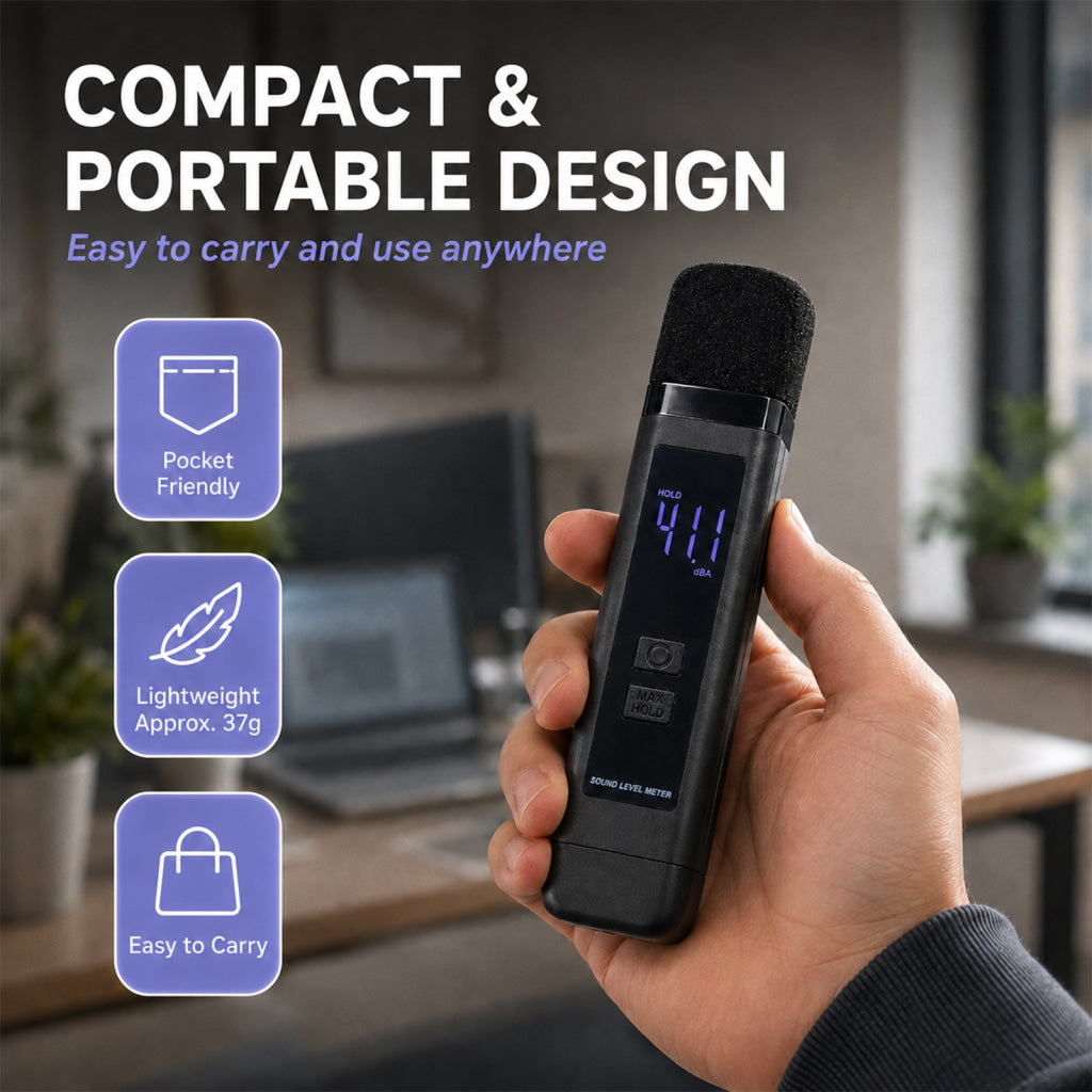 SLM-563 Decibel Meter Rechargeable Digital Sound Level Meter 30–130dB High Precision A-Weighted SPL Tester with Data