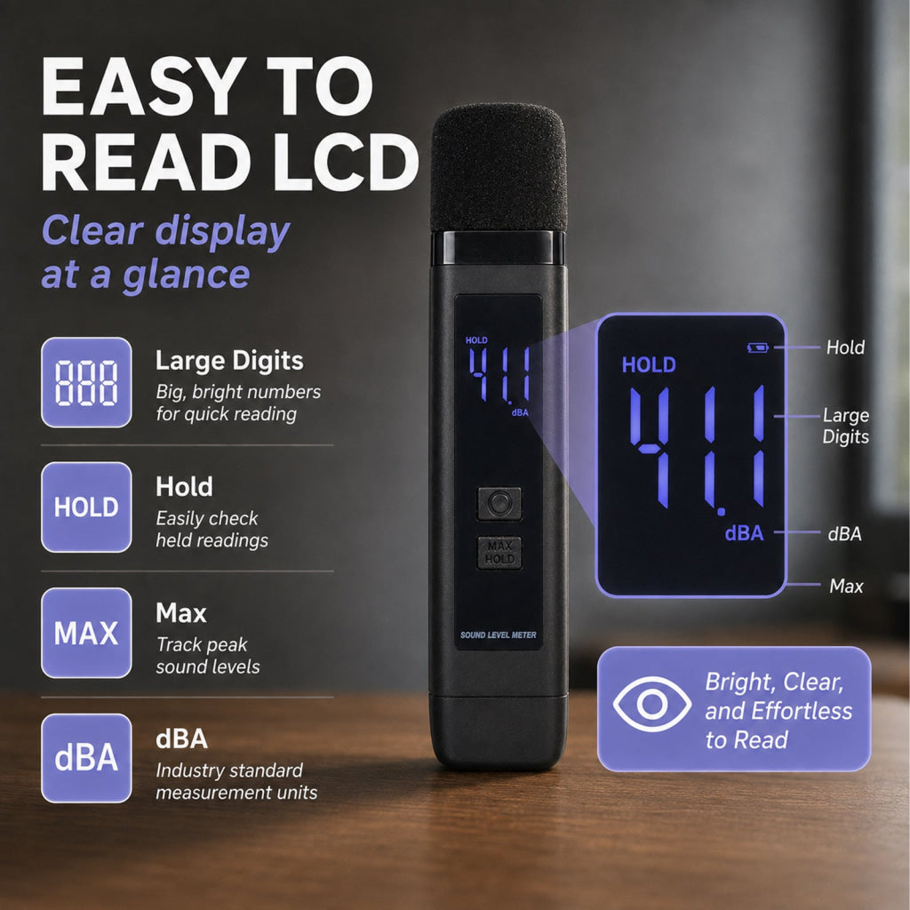 SLM-563 Decibel Meter Rechargeable Digital Sound Level Meter 30–130dB High Precision A-Weighted SPL Tester with Data