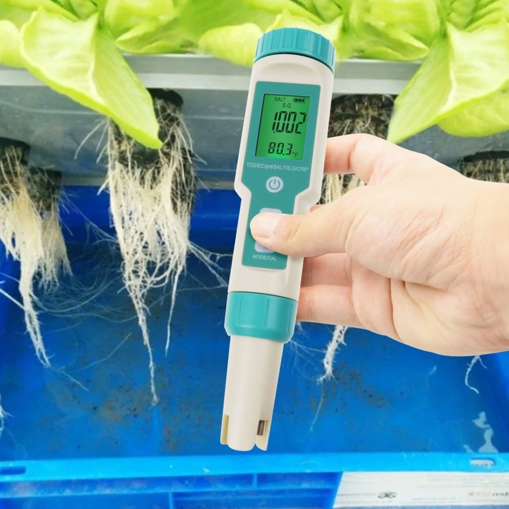 WQM - 339 7in1 Pentype Tester PH / TDS / EC / ORP / Salinity / S.G. / Temperature Meter Water Tester for Drinking Water, Aquariums, Hydroponics Pools - Gain Express