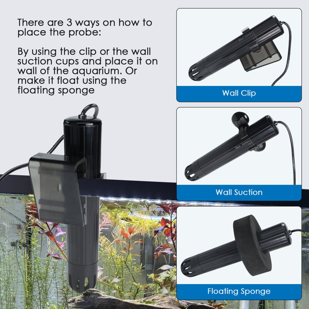 WQM-504 Smart Aquarium Water Quality Monitor – 7-in-1 Real-Time Water Tester for pH Temperature TDS EC Salinity