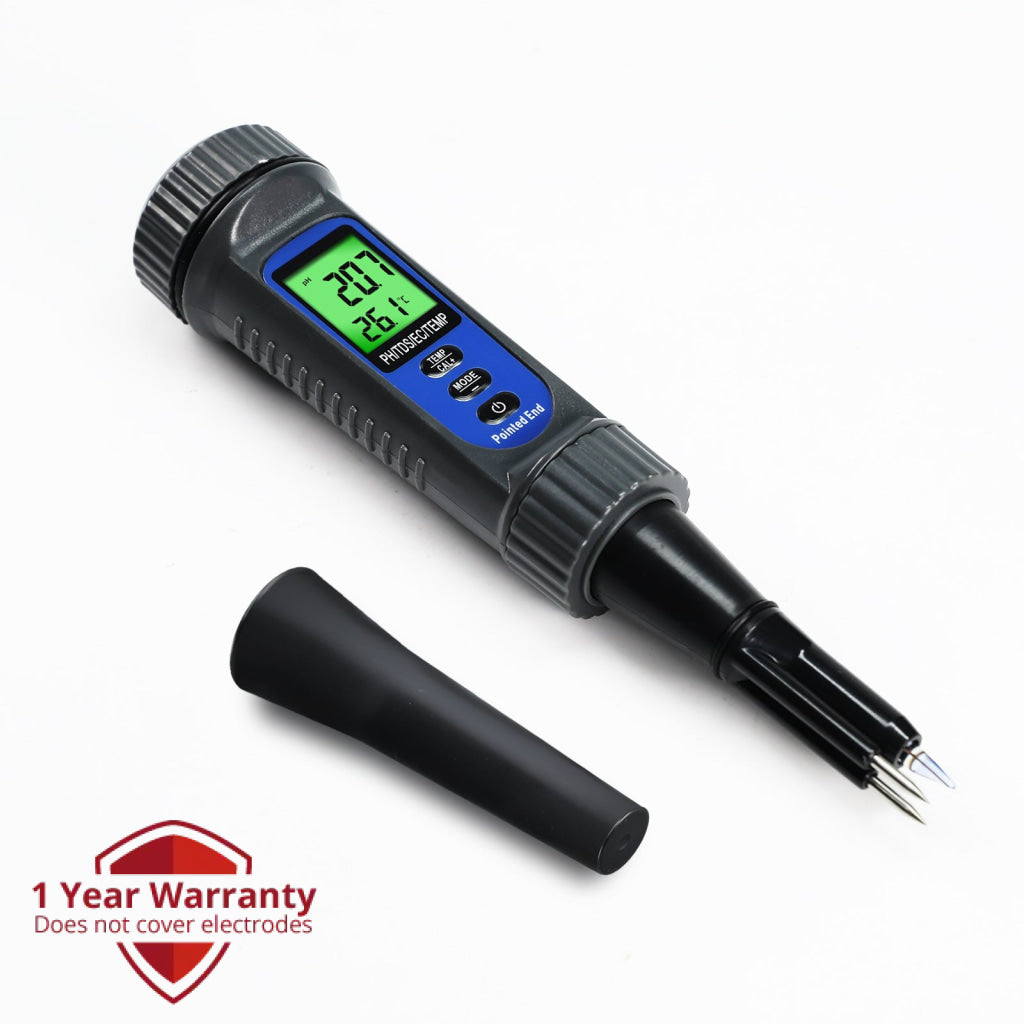 WQM-559 Digital 4-in-1 Food pH Tester Pentype pH TDS EC Temperature Meter with Replaceable Probe ATC Backlit Display