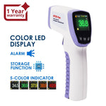 HT20 Digital Infrared Forehead Thermometer Non-Contact Body Temperature Meter with Fever Alert / Data Storage / Colored LED Display