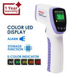 HT20 Digital Infrared Forehead Thermometer Non-Contact Body Temperature Meter with Fever Alert / Data Storage / Colored LED Display