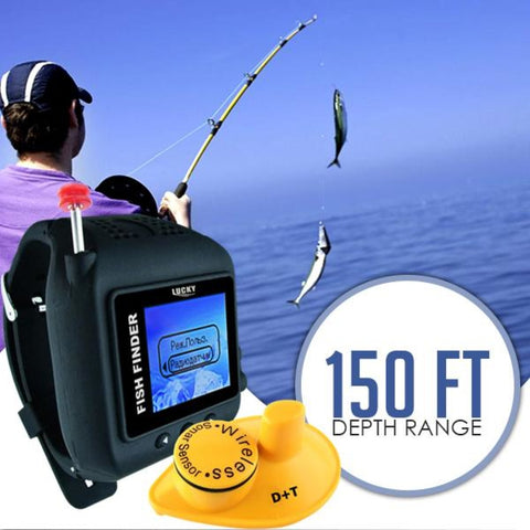 Ff-518Ru Lucky Russian Version Watch Type Wireless Fish Finder With 60M (200Ft) Operational Range