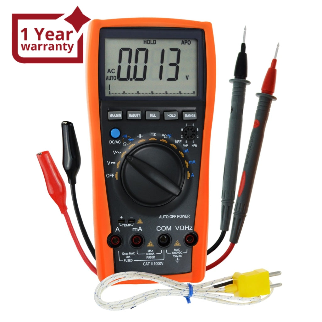 Multimeter Auto & Manual-Ranging 6000 counts with K-Type Thermocouple ...