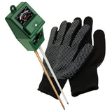 Sqm-256_Glove Soil Ph Moisture & Light Meter 3 Way Tester Kit (Silver Or Green With Free Gloves)