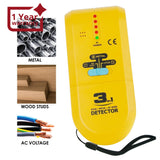 E04-022 3 In 1 Stud / Metal Ac Wire Detector Handheld Wall Wood Metallic Pipe Voltage Live Scanner