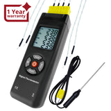 The-27 Digital Thermometer 4 Channel K-Type Thermocouples With Metal & Bead Probe Backlight