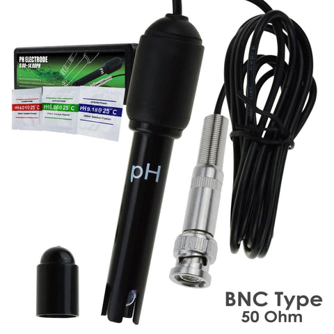 E-2627 PH Probe with BNC Connector, 150cm Long Cable 0-14pH Test Sensor Electrode for PH Meter Monitor Controller, Replacement Kit for Aquarium Hydroponics Plant Pool Spa