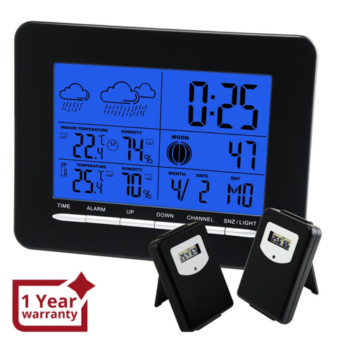 WEA-289 Digital Wireless Weather Station Indoor Outdoor Thermometer Hy –  Gain Express