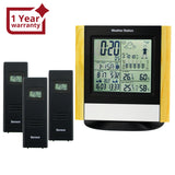 Ws-103_3S Weather Station 3 Wireless Sensors Wwvb Dcf Radio Controlled Clock Thermometer Alarm