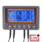 88597 Digital 4 Channels Thermometer NTC Thermistor Probe SD Card Logger with Relay Function Data Logging Big LCD Display