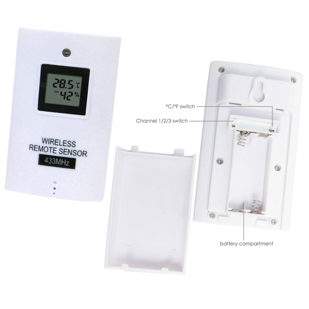 AOK-5019_2S Weather Station with 2 Wireless Sensors, with Time, Barometer Weather Forecast, Temperature, Humidity, Sunrise/ Sunset/ Moonrise/ Moonset, Date, Alarm & Snooze, Radio Controlled Clock RCC DST, 12/ 24-hour format, Indoor & Outdoor - Gain Express