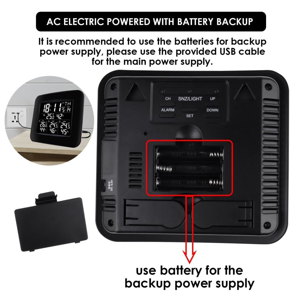 Wea-288 Digital Wireless Weather Station Indoor Outdoor Temperature And Humidity Measure Hygrometer