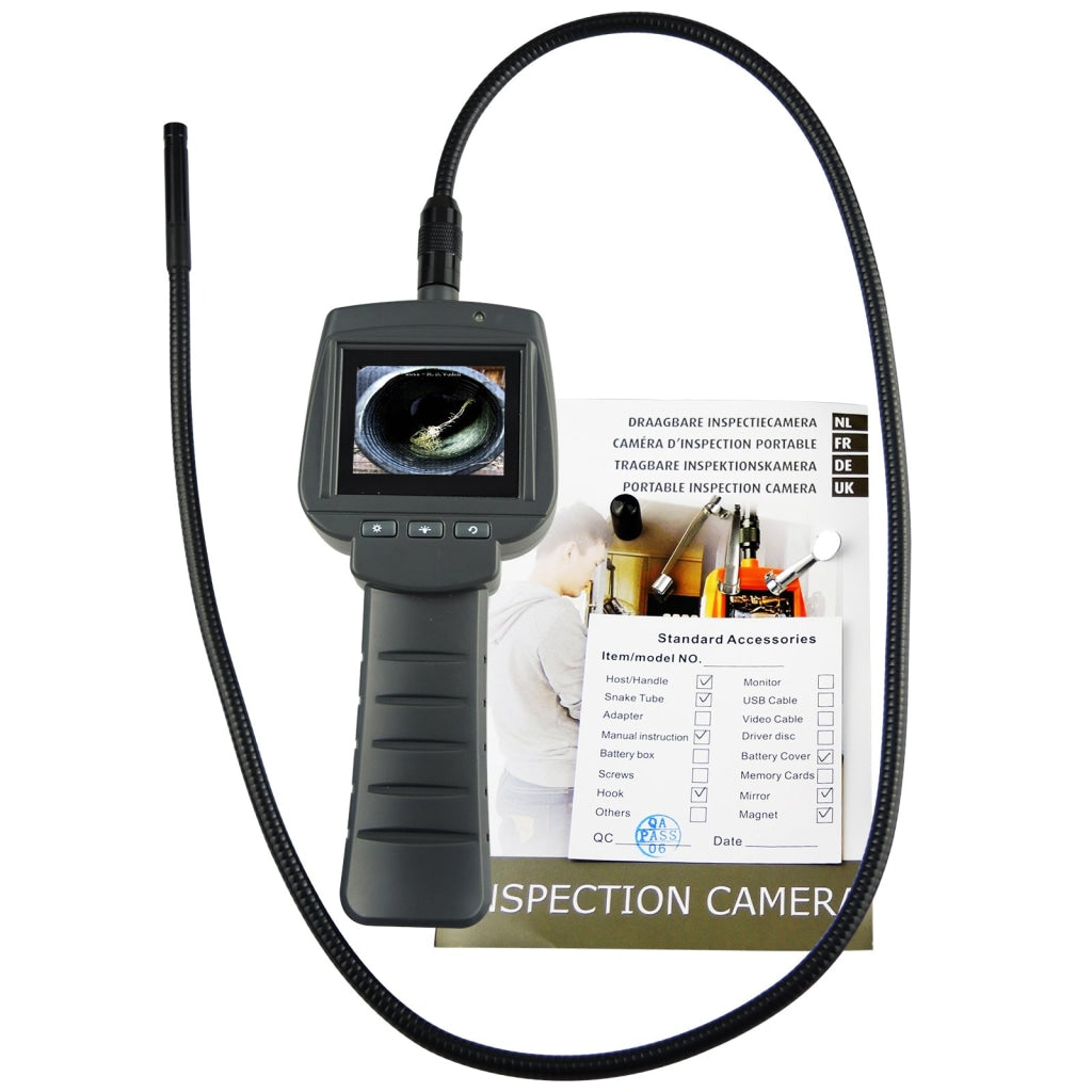 Vid-71_9_1M Industrial Inspection Camera 9Mm & 1M Cable With 4 Led 2.4 Hd Lcd Borescope Ip67