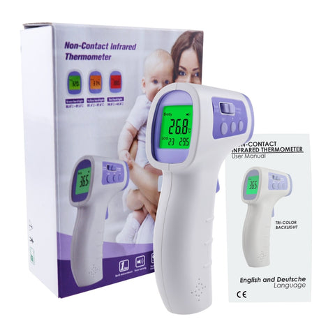 Indigi Non Invasive Digital IR Thermometer Gun for Adults, Children, Babies  - Instant Readout - Single Button measurement